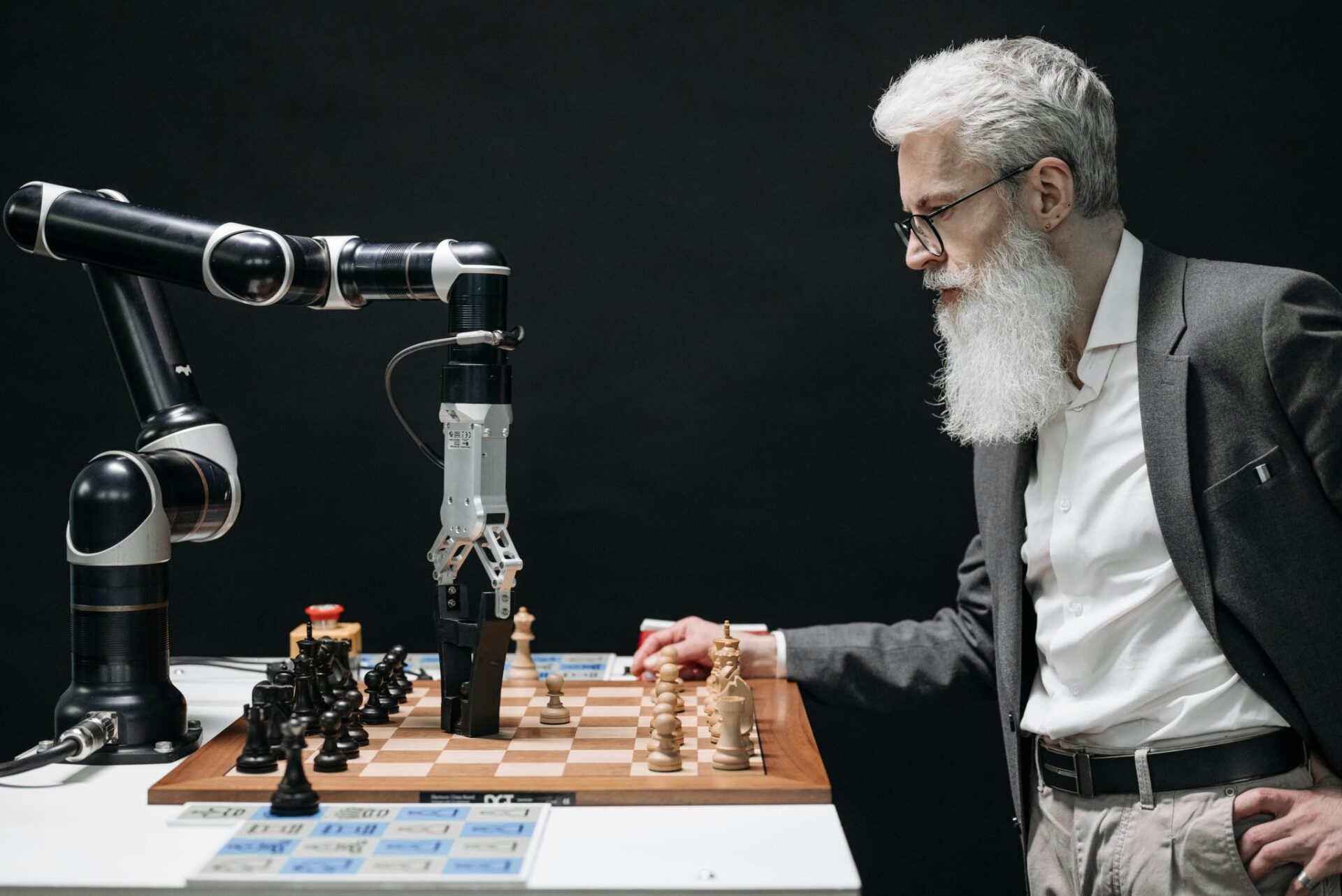 person playing chess using innovative techniques